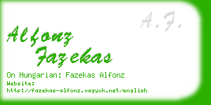 alfonz fazekas business card